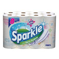 Sparkle Regular Roll Paper Towels-Prints-8 ct