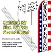 Grand Opening (Patriotic) Feather Banner Flag Kit (Flag, Pole, & Ground Mt)