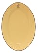 Majolica Fleur De Lis Ceramic Pottery Large Oval Platter Butter 18"L