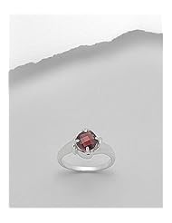 Garnet Ring In 92.5 Sterling Silver