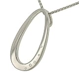 Oval Pendant with 5 Round Diamonds on Chain .03cttw