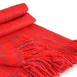 Alpaca wool throw, 'Cozy Red'