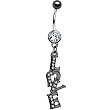 Midnight Love Dangle Clear Gem Belly Ring