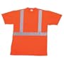 Class II Safety Shirt with 2in. Reflective Solid Stripes, Orange, Large