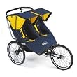 Performance Series Double Jogging Stroller with 20" Wheels in Navy / Yellow