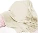 Luxuriuos 100% Cashmere Throw Soft Elegant and Warm 50 X 60 Color: Offwhite