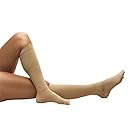 Truform 8808s, Anti-Embolism Compression Stockings, Below Knee, Closed Toe, Short-length, 18 mmHg (Medium, Beige)