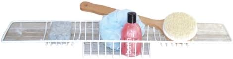 27" WHITE BATH TUB CADDY ORGANIZER