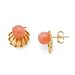 Pink Coral Earrings in 14K Yellow Gold