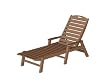 Recycled Cape Cod Outdoor Patio Chaise Lounge Chair w/ Arm Rests - Raw Sienna