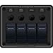 Blue Sea 8372 Water Resistant 4 Position - Black - Horizontal Mount Panel