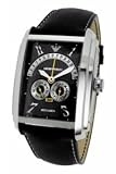 Image of Men's Armani Chronograph Steel watch, leather strap with white stitching