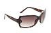Zoom Boulevard Undercover Shield-Style Plastic Frame Sunglasses with Rhinestones, Brown Frame/Brown Lens, Medium