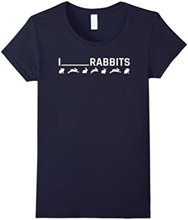 Women's "I _______ Rabbits" Hilarious T-Shirt Design by Atomic Bond Large Navy
