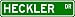 HECKLER Street Sign ~ Personalized Family Lastname Sign ~ Gameroom, Basement, Garage Sign **