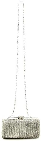 Zoe Adams RL21713LT Womens Silver Purse Beaded Evening Bag