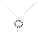 Necklace and Pendant - Sterling Silver Irish Celtic Claddagh Pendant with 18" Silver Box Chain Necklace