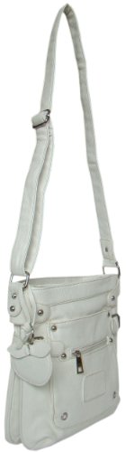 Edle Fashion Umh&auml;ngetasche / Schultertasche in Wei&szlig;