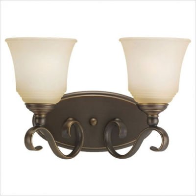 Best Price Sea Gull Lighting 44380-829 Bath Bar, Ginger Glass Shades and Russet Bronze, 2-Light