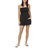 Xhilaration® Juniors Strapless Smocked Romper - Black XL  