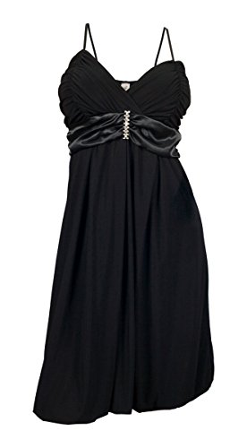eVogues Black Wrap Bodice Empire waist plus size Dress