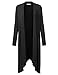 JJ Perfection Women's Open Front Long Coattail Classic Cardigan