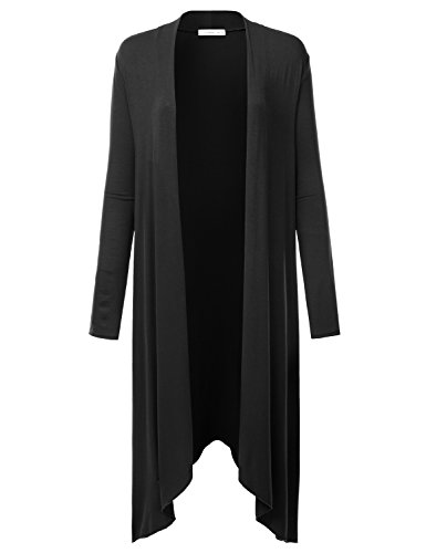 JJ Perfection Women's Open Front Long Coattail Classic Cardigan