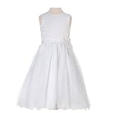 Sophias Style Boutique White Petal Wedding Flower Girl Pageant Dress 2T-14