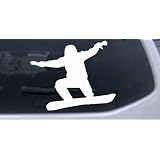 6in X 4.9in White -- Snowboarding Sports Car Window Wall Laptop Decal Sticker by Rad Dezigns
