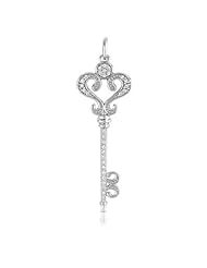 14K White Gold 0.28cttw Round Diamond Pendant