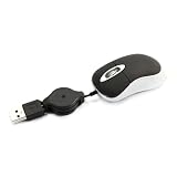 Black Mini Retractable USB Optical Scroll Wheel Mouse For PC