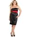 Ruby Rox Plus Size Strapless Polka Dot Dress with Red Trim