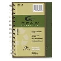 Wirebound College Rule Notebook, 1-Subject, 7" x 5", Assorted, 80 Sheet MEA45476