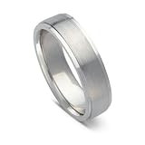 18k White Gold Satin Finish Men's Wedding Ring, 6mm