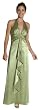 #2060 - BEST SELLER - Formal Evening Gown. Halter V neck dress with rectangle center buckle and ruffles