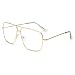 Dollger Oversized Blue Light Glasses for Men Women Gold Metal Aviator Frame