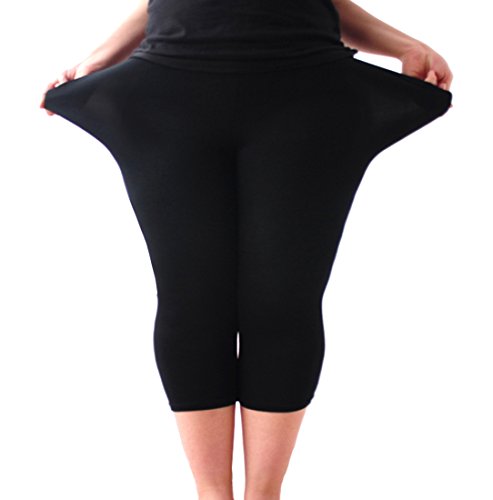 Women's Modal Plus Size Lightweight Breathable Super Soft Basic Capri Leggings