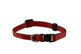 Small Solid Adjustable Pet Collar with EZ Snap Buckle, Red