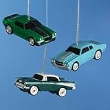 1971 Green Chevrolet Camaro Car Blow Mold Christmas Ornament