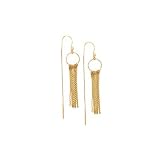 14K Yellow Gold Threader Dangle Earrings