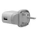 TeckNet C009 UK 3 PIN 5V 1000mA USB Power Adapter / Mains Charger UK / Wall plug for MP3 players, most ipods, mobile phones, PDA's and Digital Cameras - White