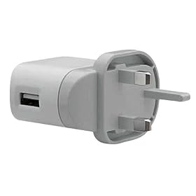 TeckNet C009 UK 3 PIN 5V 1000mA USB Power Adapter / Mains Charger UK / Wall plug for MP3 players, most ipods, mobile phones, PDA's and Digital Cameras - White