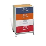 Elite Products Locker Multicolor 4 Drawer Dresser