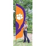 Clemson Tigers Tall Team Garden House Flags 8.5 ft x 2.5 ft NCAA College Athletics Fan...