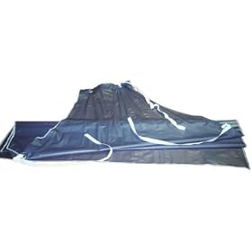 Storm Stripes Vinyl Aprons With Thread Sewn Edges, 35 x 48, 8 Mil, Blue - 12 Per Package