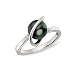 14kt White Gold Tahitian Pearl Ring with Diamond Accents