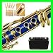 New Blue/GOLD B Flat Bb CLARINET Lazarro+11 REEDS