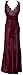 Lace Halter Prom Formal Gown Long Holiday Party Cocktail Dress Bridesmaid, 2X, Burgundy