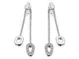 Image of Fossil Silver and Cubic Zirconia Earrings