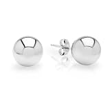 Duragold 14k White Gold 8mm Ball Stud Earrings